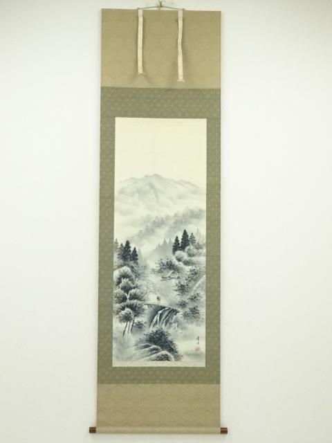 JAPANESE HANGING SCROLL / HAND PAINTED / LANDSCAPE